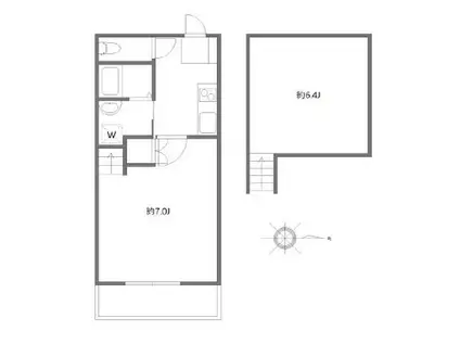 CASA LEGAMAME(1K/2階)の間取り写真