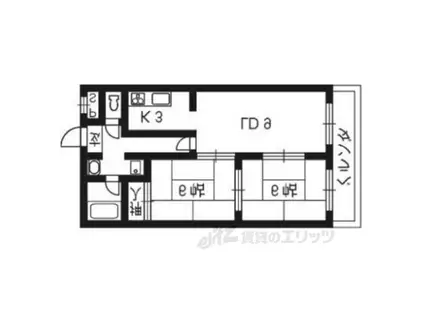 パールシャトー(2LDK/3階)の間取り写真