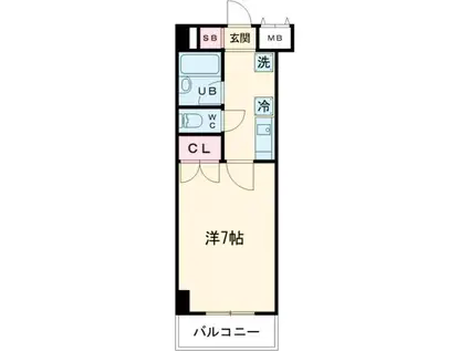 志度シーサイドハイツ(1K/4階)の間取り写真