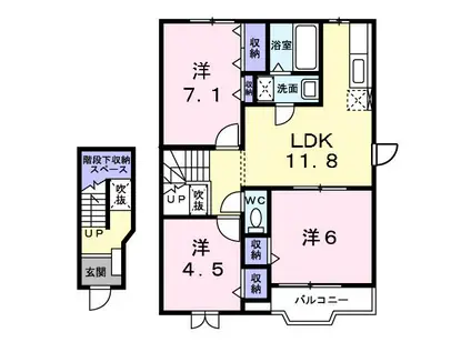 アイオーラII(3LDK/2階)の間取り写真