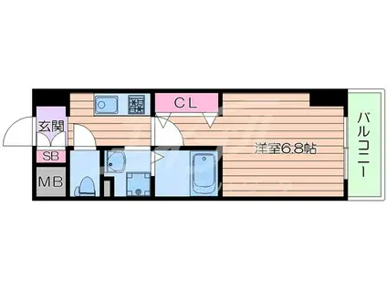 サイプレス・ワン(1K/3階)の間取り写真