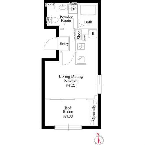 CASA PIAZZA 下丸子(1LDK/5階)の間取り写真