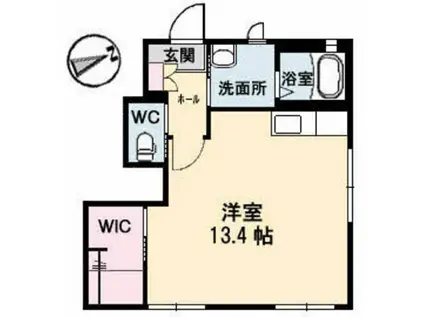 エチュード(ワンルーム/1階)の間取り写真