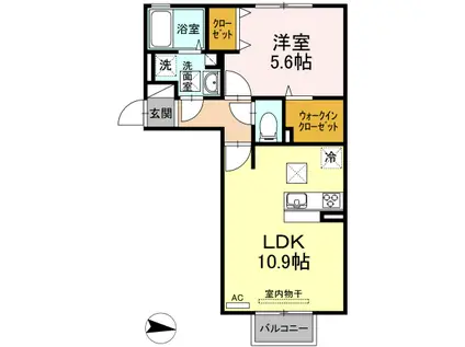 フリ一デ ハイム(1LDK/1階)の間取り写真