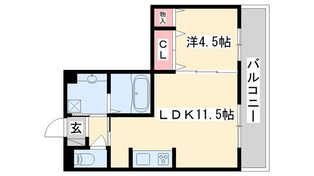ベルフォーレII(1LDK/2階)の間取り写真