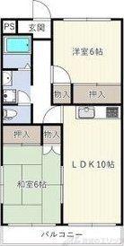 メゾン千代田(2LDK/3階)の間取り写真