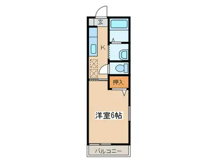 バリュージュ東大沼(1K/2階)の間取り写真