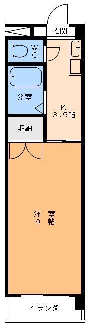 サニーハイツこのはな(1K/4階)の間取り写真