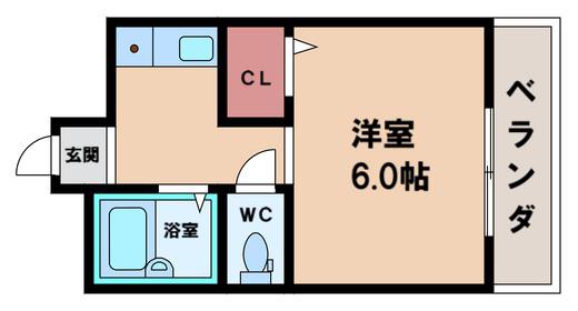 メゾン苅田(1K/3階)の間取り写真