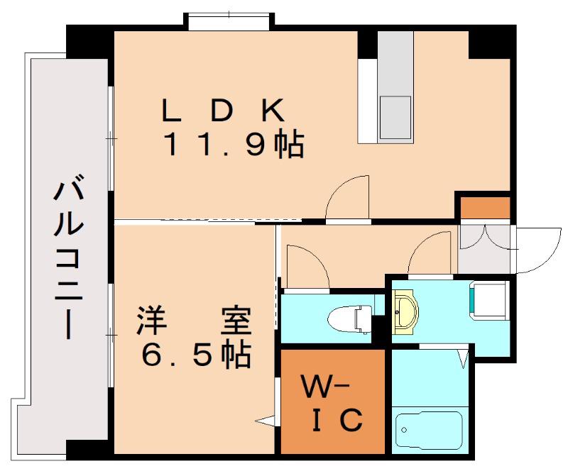 グランドゥール27(1LDK/6階)の間取り写真