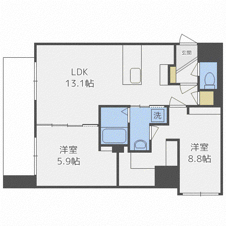 スペチアーレ札幌東(2LDK/10階)の間取り写真