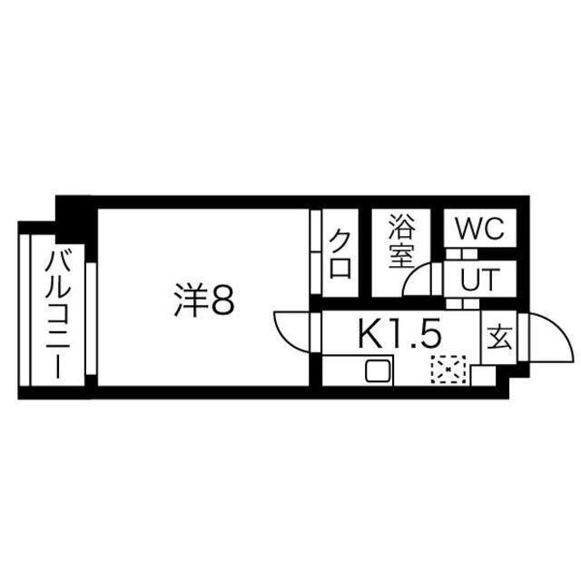 レジデンス名古屋吹上(1K/5階)の間取り写真