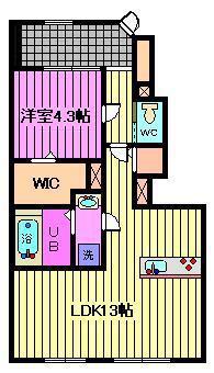 フィルリリー(1LDK/1階)の間取り写真