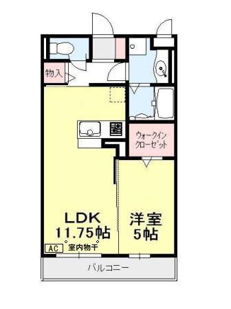 ベルウッド(1LDK/3階)の間取り写真