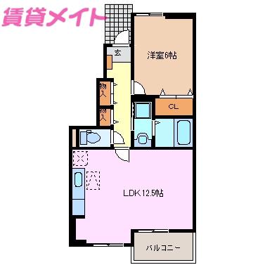 ANELA LUKA I(1LDK/1階)の間取り写真