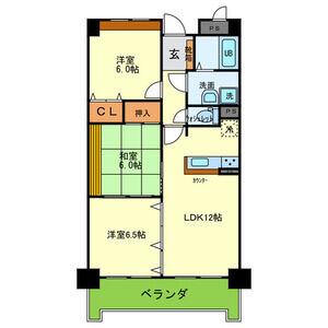 サンダモン北勘(3LDK/3階)の間取り写真