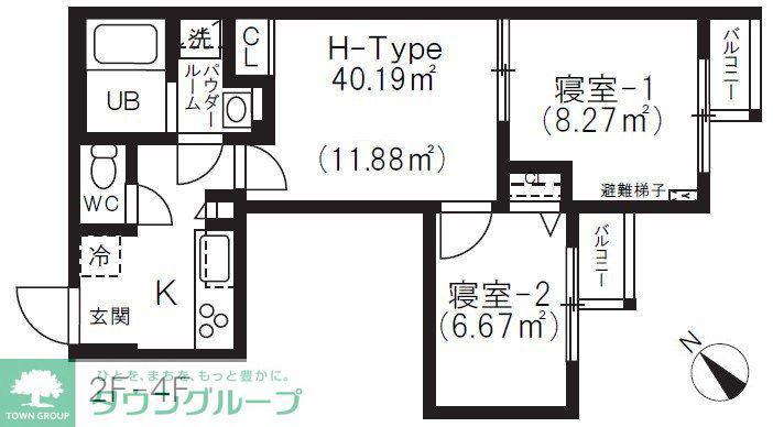BRICK RESIDENCE 目黒本町(3K/3階)の間取り写真