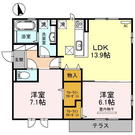 PASTORALCOURTSENRI(2LDK/1階)の間取り写真