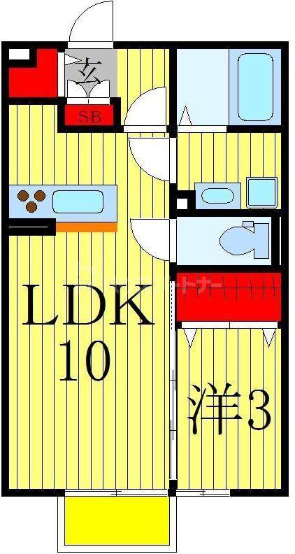 カトルセゾンA(1LDK/1階)の間取り写真