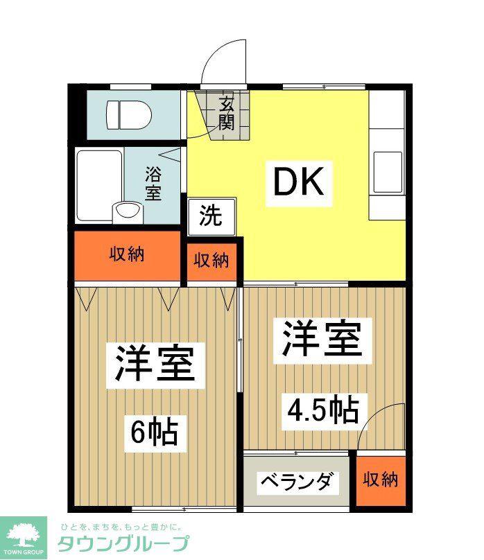 ユニバース・7(1LDK/2階)の間取り写真