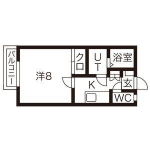 川口荘(1K/2階)の間取り写真