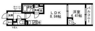 SOLASIA RESIDENCE 武蔵小山(1LDK/4階)の間取り写真