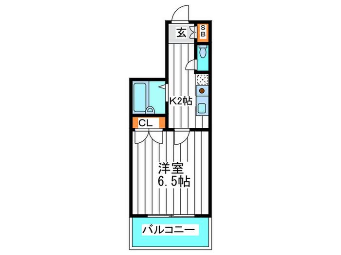 アンビシャスⅠ(1K/9階)の間取り写真