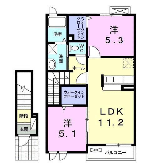 エコの住(2LDK/2階)の間取り写真