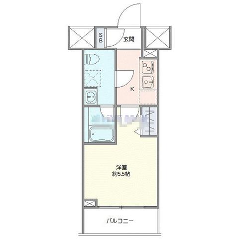 ジェノヴィア西川口III(1K/7階)の間取り写真
