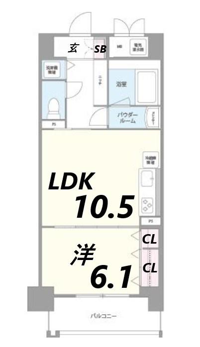 パレーブランシェ(1LDK/3階)の間取り写真