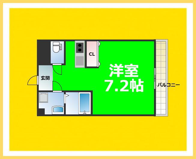 アスヴェル難波イースト(1K/10階)の間取り写真