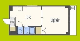 エルコート三国(1DK/3階)の間取り写真