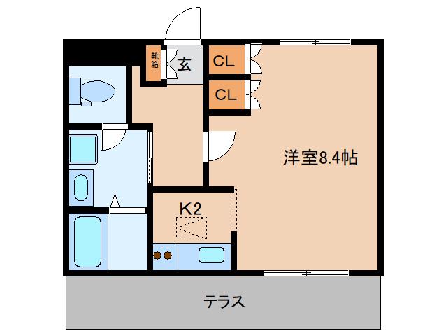 グラスコート(1K/1階)の間取り写真