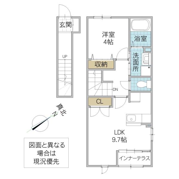 スカイ ハイム(1LDK/2階)の間取り写真
