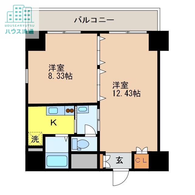 ディノ馬町(2K/2階)の間取り写真