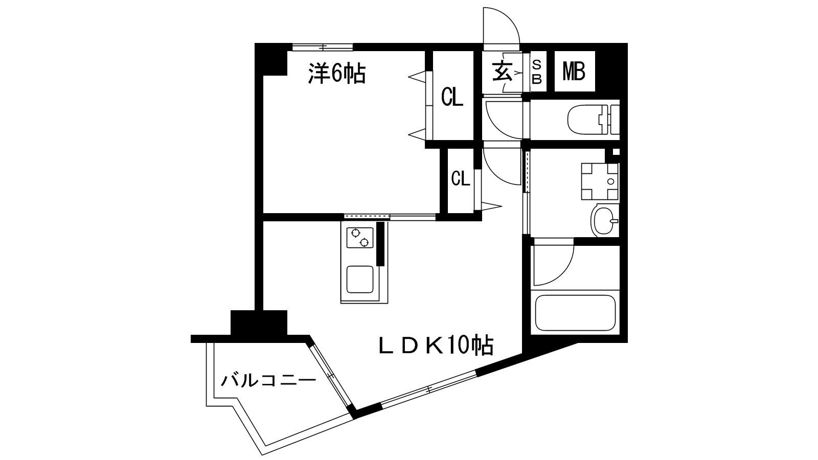 プリオーレ神戸大開通(1LDK/3階)の間取り写真