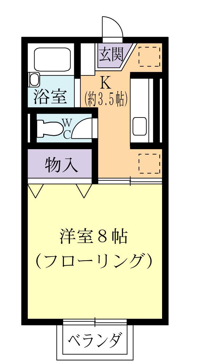 セジュール上野A(1K/1階)の間取り写真