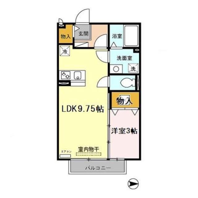 チェリーアベニュー(1LDK/1階)の間取り写真