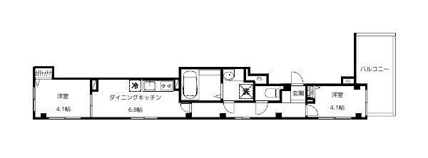GIRASOLE(2DK/3階)の間取り写真