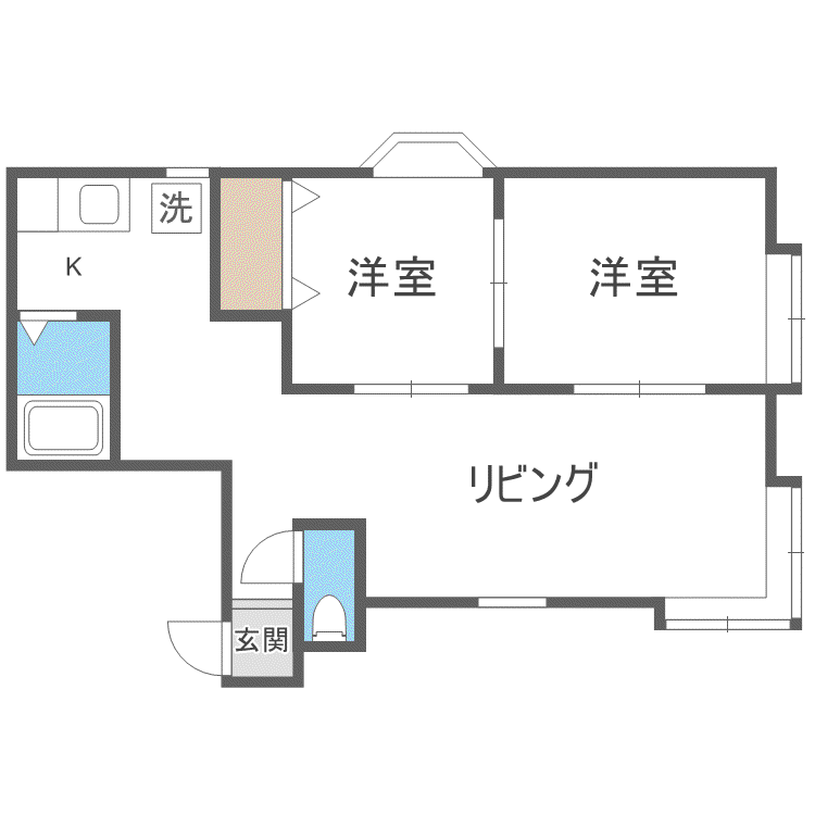 グランドールパシャ(2LDK/2階)の間取り写真