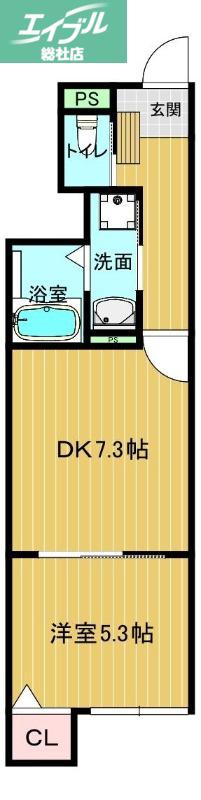 NATURAL PLAN(1DK/1階)の間取り写真