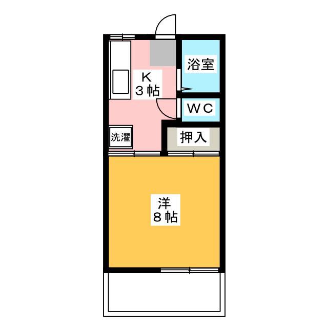 シンシアTSC棟(1K/1階)の間取り写真