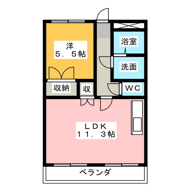 ルナ・エスペランサI(1LDK/2階)の間取り写真