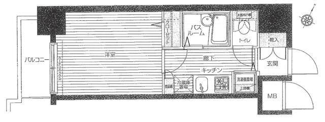 トーシンフェニックス田町(1K/11階)の間取り写真