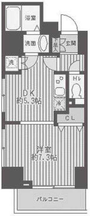 レジディア蒲田(1DK/6階)の間取り写真