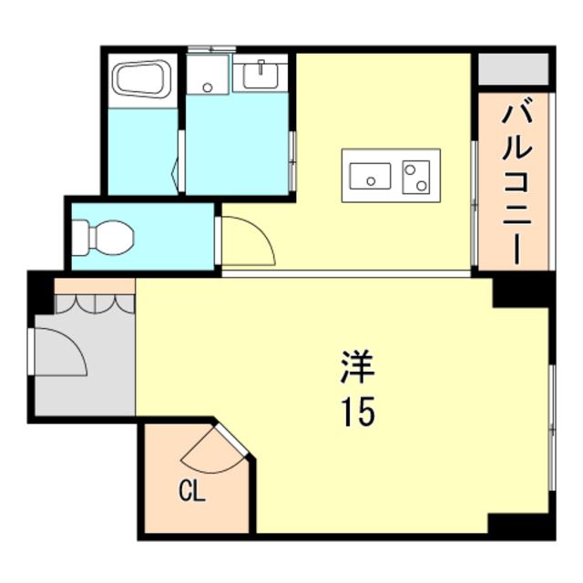 羽坂ビル(ワンルーム/2階)の間取り写真
