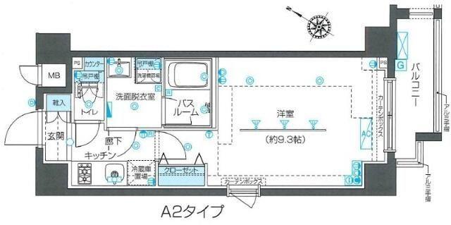 ズーム目黒不動前(1K/3階)の間取り写真