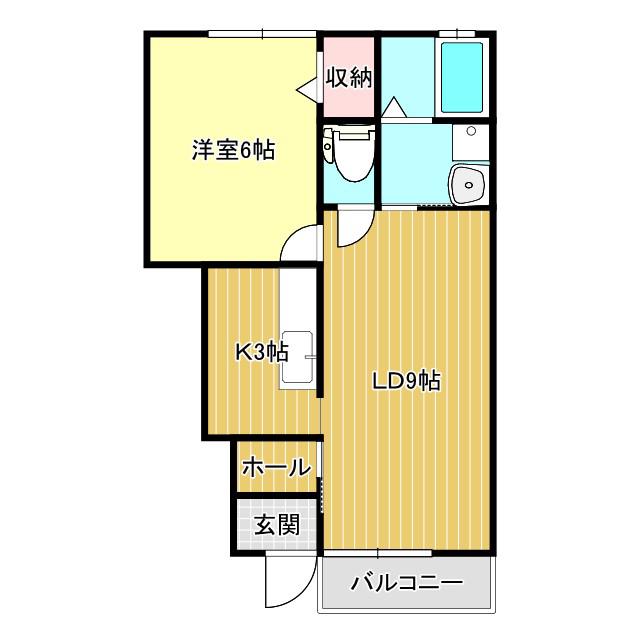 メゾン・ド・ベルA棟(1LDK/1階)の間取り写真