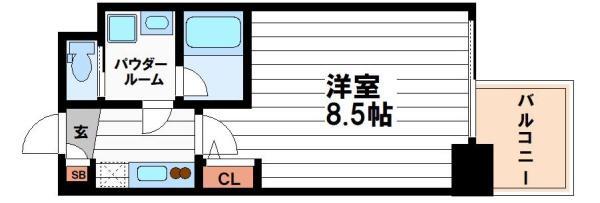 コンフォリア・リヴ大阪本町(1K/12階)の間取り写真