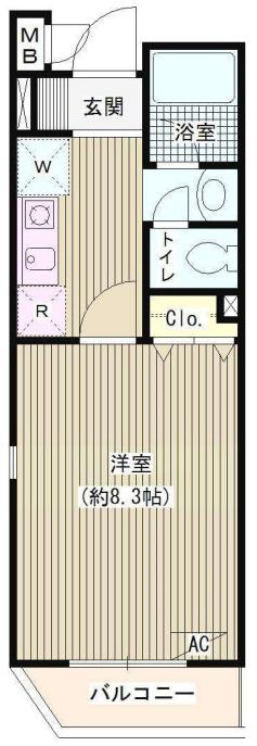 AKIS COURT(1K/3階)の間取り写真